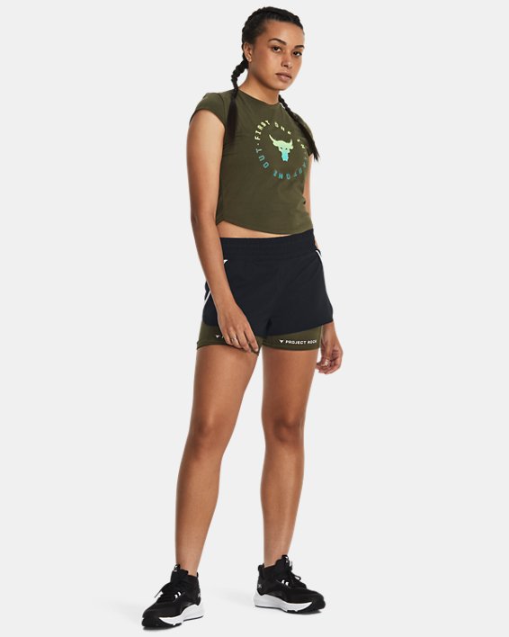 Women's Project Rock Night Shift Cap T-Shirt in Green image number 2